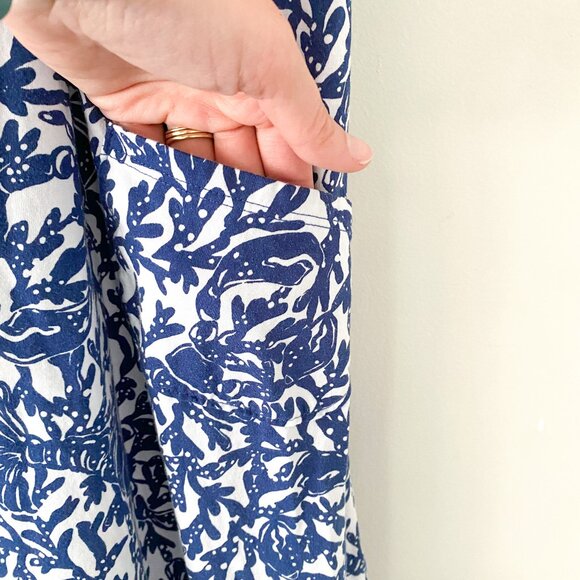 Lilly Pulitzer Blue and White Mini Sundress with Pockets - Picture 7 of 9